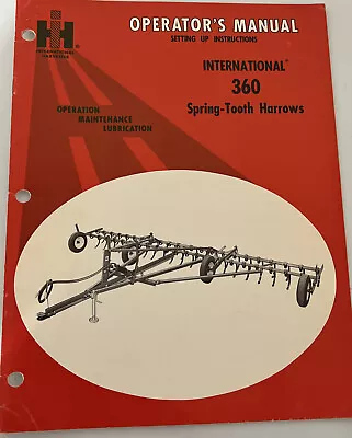 Buy International Harvester International 360 Spring-tooth Harrows Operators Manaul • 12.99$