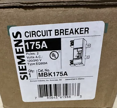 Buy MBK175A Siemens 175A Circuit Breaker 120-240V • 99$