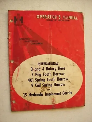 Buy Original International ~ Rotary Hoes Spring Tooth Harrow ~ Operators Manual 1967 • 7.99$