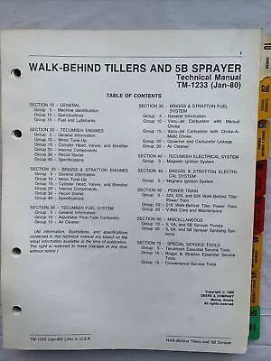Buy John Deere Walk-Behind Tillers And 5B Sprayer Technical Manual  • 13.20$