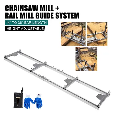 Buy Chainsaw Mill Guide Rail System 9FT Woodworking Milling Rail Set Aluminum Alloy • 76$