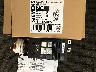 Buy Siemens BF230A 2-Pole 30A GFCI Molded Case Circuit Breaker - New In Box • 189.95$