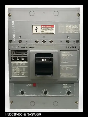 Buy Siemens HJD63F400 Molded Case Circuit Breaker ~ 400 Amp - Tested/1Yr Warranty • 950$