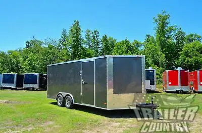 Buy NEW 2023 8.5 X 18 V Nosed Enclosed Cargo Race Car Toy Hauler Trailer LOADED! • 11,595$