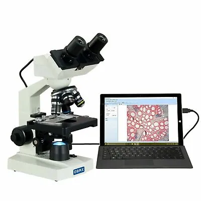 Buy OMAX 40X-2000X Compound Binocular Microscope W 1.3MP Built-in Digital Camera • 299.19$