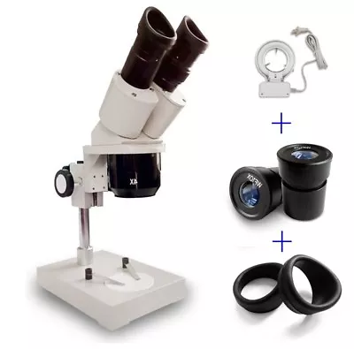 Buy Binocular Stereo Microscope 1X 3X Objective PCB Repairing Soldering W/ Ring Lamp • 20.60$