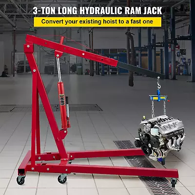 Buy VEVOR Hydraulic Long Ram Jack, 3 Tons/6600 Lbs Capacity, With Single Piston Pump • 64.12$