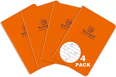 Buy 4 Pack All Weather Notepad 5.3X3.6 Inch Waterproof Tearproof Notebook Pocket Siz • 17.98$
