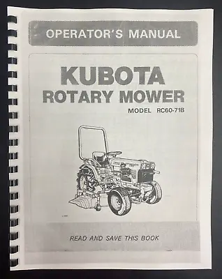 Buy Instruction & Parts Manual Fits Kubota RC60-71B Tractor Mower Deck - Printed • 19.97$