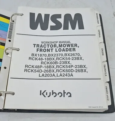 Buy Kubota BX1870 BX2370 BX2670 Tractor Mower Loader Factory Workshop Manual OEM • 49.99$
