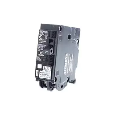 Buy Siemens QF120AN 20 Amp 1-Pole GFCI Plug-On Neutral Circuit Breaker, Black • 69$
