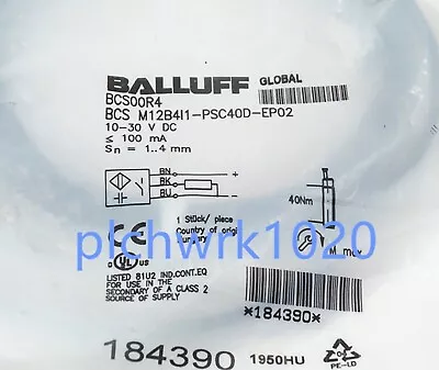 Buy 1 PCS NEW IN BOX Balluff Capacitive Sensor BCS00R4 BCS M12B4I1-PSC40D-EP02 • 219.90$
