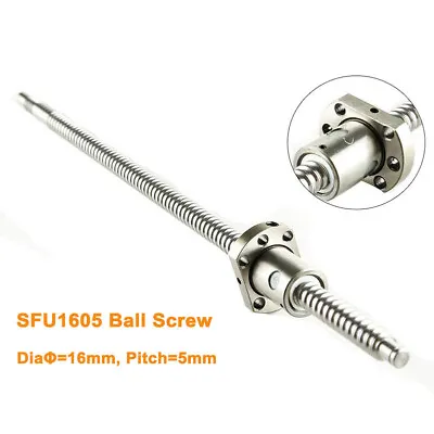 Buy SFU1605 Ball Screw Rod With Nut Low Noise 200mm -1550mm BK/BF CNC End Machined  • 53$