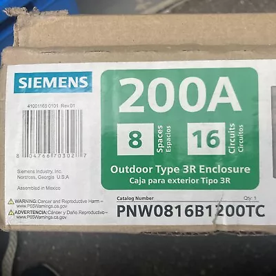 Buy Siemens PNW0816B1200TC PN Series 200 Amp 8-Space 16-Circuit Main Breaker  • 139.99$