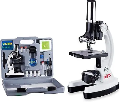 Buy NEW AmScope 52pc120X-1200X Kids Beginner Microscope Stem Kit LED Slides Carry • 85$