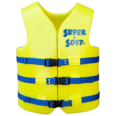 Buy TRC Recreation Super Soft XS Life Jacket Vinyl Coated Foam Swim Vest, Yellow • 125.99$
