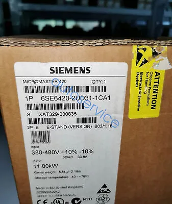 Buy New & Original  SIEMENS 6SE6420-2UD31-1CA1 Inverter Drive Via FedEX Or  DHL • 1,120.66$