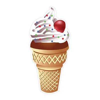 Buy Food Truck Decals Ice Cream Cone Retail Concession Concession Sign Brown • 72.99$