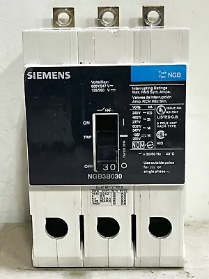 Buy Siemens Ngb3b030 Circuit Breaker 30 Amp 600v 3 Pole (new Taken Out Of Panel) • 215$