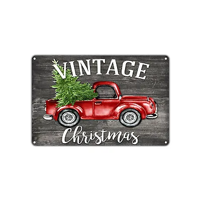 Buy Merry Christmas Tree Truck For Bars Pub Home Street Christmas Vintage Décor Sign • 12.99$