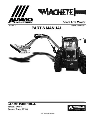 Buy Tractor Boom Mower Service Parts Manual Fits Alamo Machete 2011 - 915P • 23$