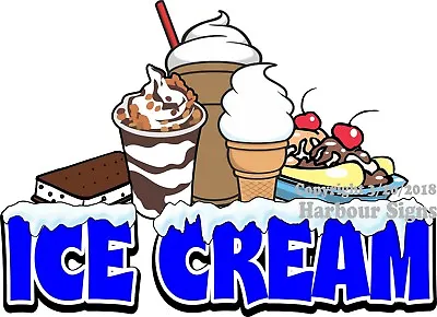 Buy Ice Cream  DECAL (Choose Your Size) Food Truck Concession Sundaes Cones Shakes • 37.99$