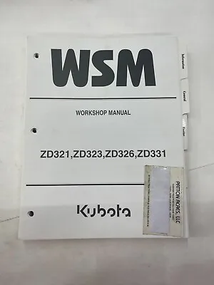 Buy Work Shop Manual For Kubota Zero Turn Mower Model ZD321 ZD323 ZD326 ZD331 • 55$