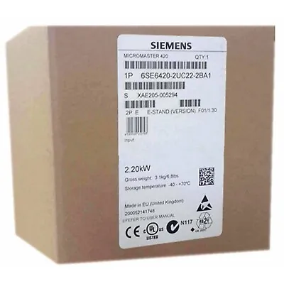 Buy New Siemens 6SE6 420-2UC22-2BA1 6SE6420-2UC22-2BA1 MICROMASTER420 Without Filter • 457.40$