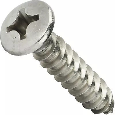 Buy #4 Self Tapping Sheet Metal Screws Phillips Oval Head Stainless Steel All Sizes • 8.07$