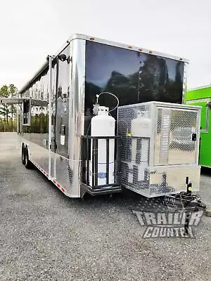 Buy New 8.5x28 Enclosed Cargo Food Vending Trailer Mobile Kitchen & 1/2 Bathroom • 20,200$