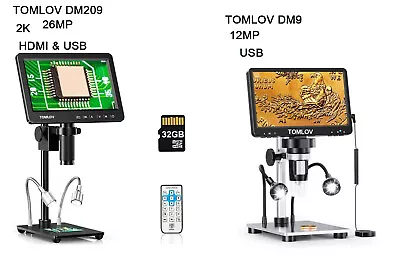 Buy TOMLOV Digital Microscope 1200x Coin Microscope Soldering Microscope For Adult • 129$
