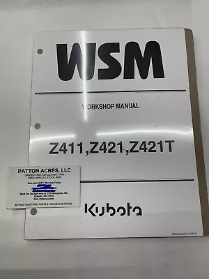 Buy Work Shop Manual For Kubota Zero Turn Model Z411 Z421 Z421T New/Unopened • 35$