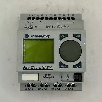 Buy Allen-Bradley 1760-L12AWA Ser.B Pico PLC Controller 8 Digital In 4 Relay 120Vac • 250$