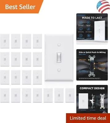 Buy 20 Pack Premium Glossy White Toggle Light Switch - 15 Amp - Easy Installation • 71.99$
