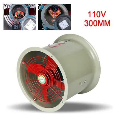 Buy 12  Pipe Spray Booth Paint Fumes Exhaust Fan Explosion-proof Axial Fan Cylinder • 129$