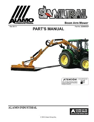 Buy Boom Arm Mower Service Parts Manual Fits ALAMO Samurai 2011 950P • 6.90$