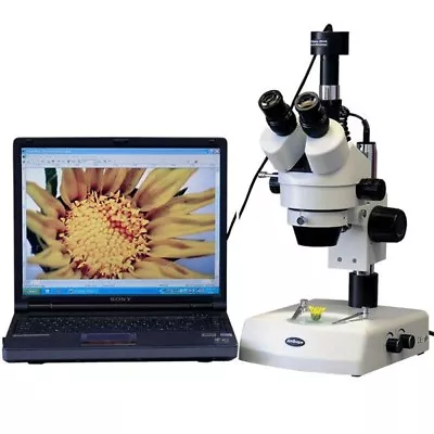 Buy AmScope 3.5X-90X Stereo Zoom Microscope With Dual Halogen Lights + 8MP Camera • 766.99$