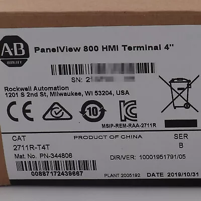 Buy Allen-Bradley 2711R-T4T PANELVIEW 800 4.3-INCH HMI TERMINAL New Factory Sealed • 225$