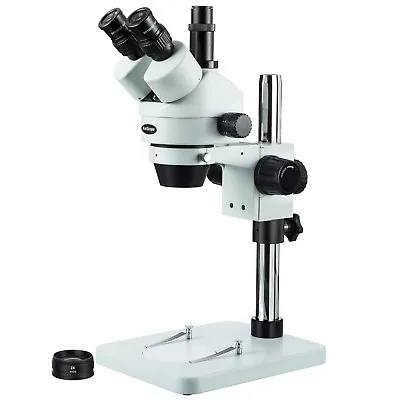 Buy AmScope 7X-90X Zoom Trinocular Stereo Microscope With Table Pillar Stand • 418.99$
