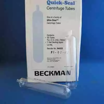 Buy Beckman Coulter Quick-Seal Round-Top Ultra-Clear Tube, 16 X 76mm, 13.5 ML, 32/pk • 69.98$