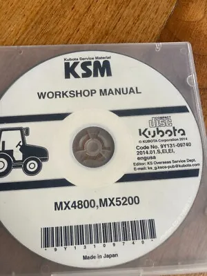 Buy Kubota MX4800 MX5200 Service CD • 20$
