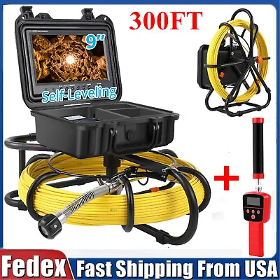 Buy 300ft Drain Sewer Camera With 512HZ Locator Pipe Inspection Camera 9  Monitor • 1,019.99$