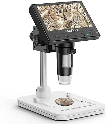 Buy Elikliv EDM4 4.3  Coin Microscope, LCD Digital Microscope 1000x, Coin Magnifi... • 55.38$