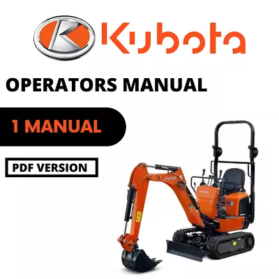 Buy Kubota Excavator K008-3 Operators Manual PDF USB • 40$