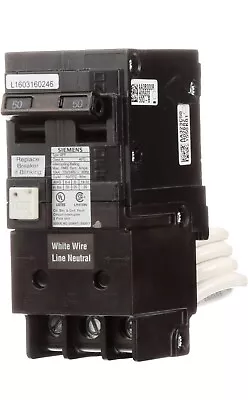 Buy Siemens QF250A Breaker Ground Fault Circuit Interrupter 50 Amp 2-Pole 240V (GGG3 • 74.99$