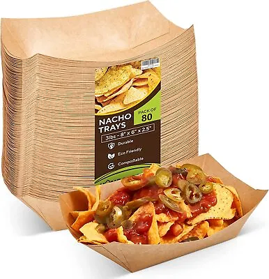 Buy Paper Food Trays Disposable Capacity Premium Craft Boats Nachos Treats Fast Food • 41.92$
