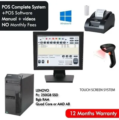 Buy POS System Touch Screen 15  + CPU, Cash Register Express Retail Point Of Sale • 520$