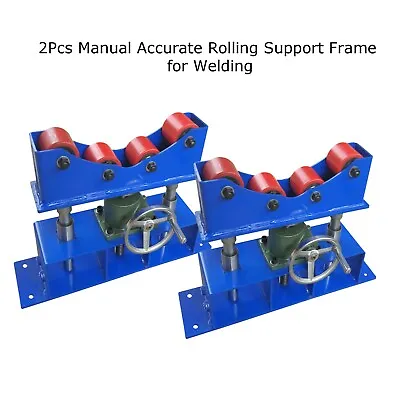Buy 2-Pcs 1100Lbs Capacity Manual Roller Accurate Rolling Support Frame For Welding • 770$