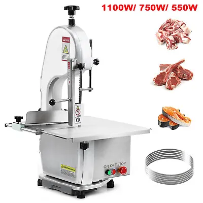 Buy 550W/750W/1100W Meat Bone Saw Machine Frozen Meat Bandsaw Cutter W/ 6 Saw Blades • 343.99$