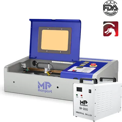 Buy Monport 40W Pro Laser Engraver CO2 Laser Engraver & Cutter With 9L Water Chiller • 595.99$